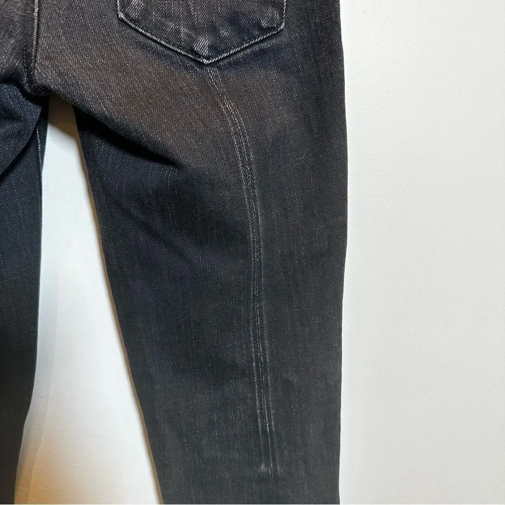 Tory Burch Super Skinny‎ Jeans Women's Size 25 Black Ankle Zip Denim Stretch